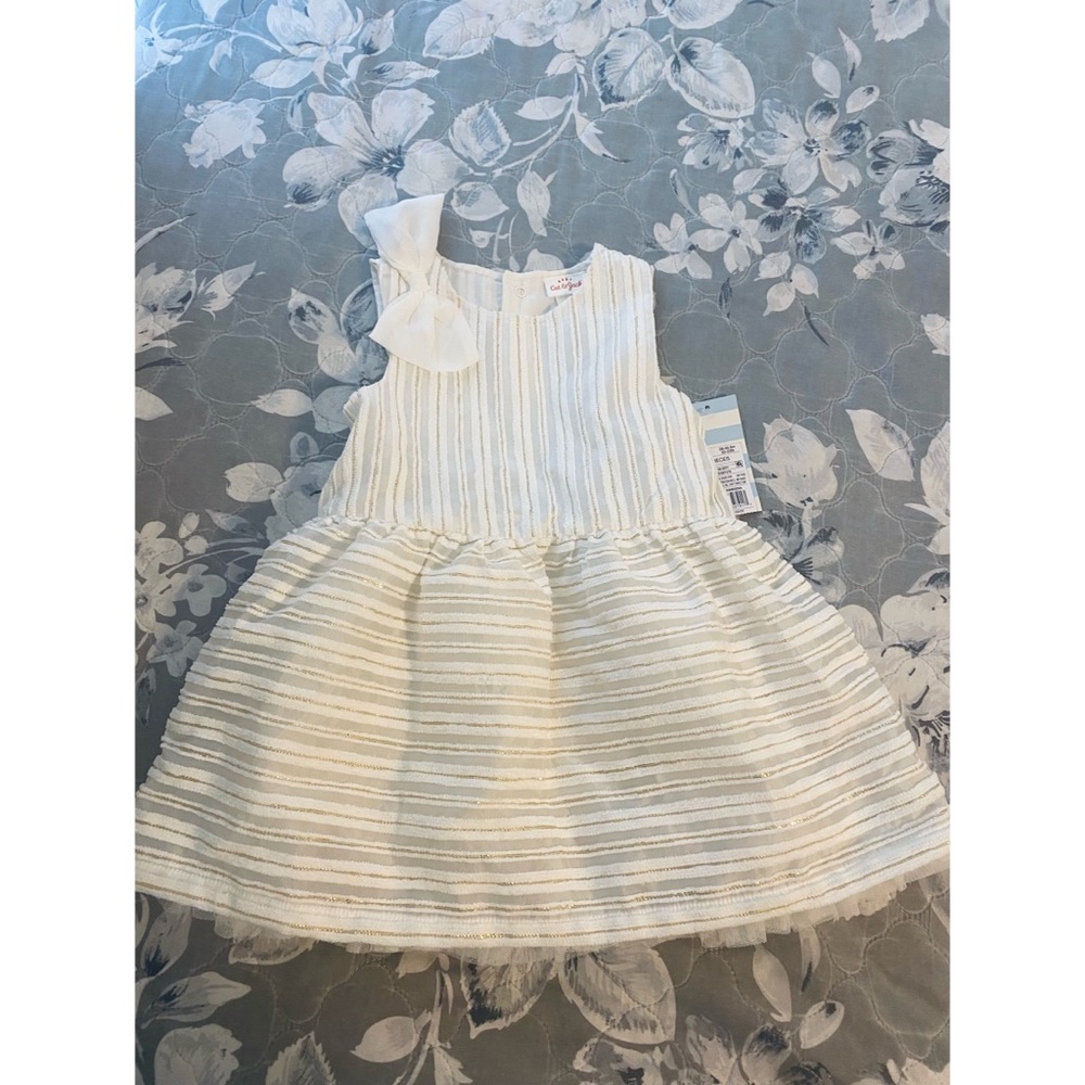 White gold baby dress